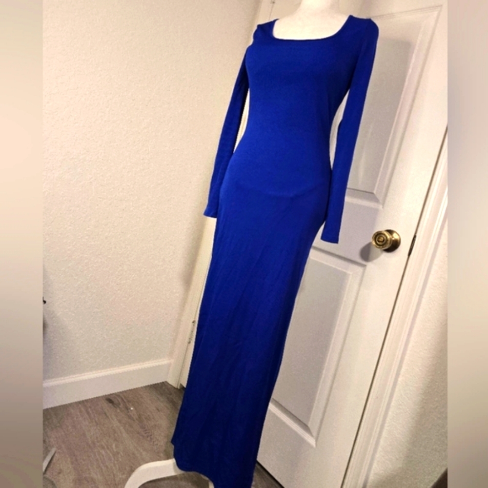Royal Blue Square Neck Maxi Dress